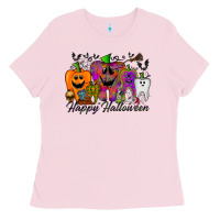 Bubblegum Pink happy halloween tooth Ladies Tee - RacoonDesign
