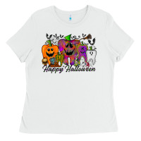 White happy halloween tooth Ladies Tee - RacoonDesign