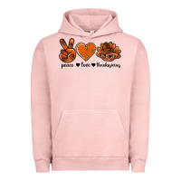 Pigment Salmon peace love thanksgiving bbs Urban Hoodie - BundleAndBundleShop