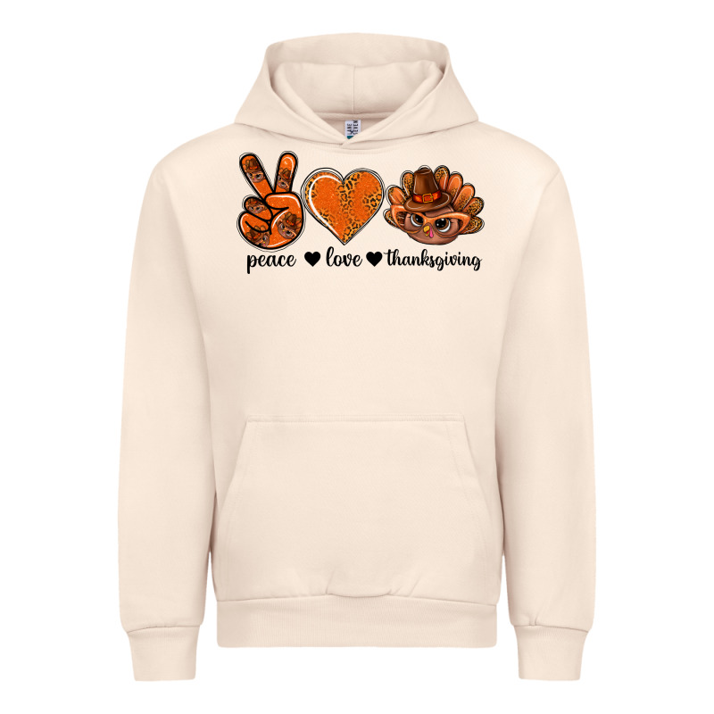 Peace Love Thanksgiving Bbs Urban Hoodie by BundleAndBundleShop | Teevron