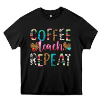 Black coffee teach repeat Heavy Core Tee - HRA Design Shop