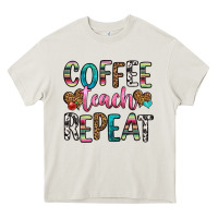 Cream coffee teach repeat Heavy Core Tee - HRA Design Shop