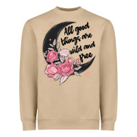Mushroom all good things are wild and free Heavyweight Sweatshirt - MaliasSmallBusiness
