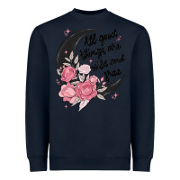 Navy all good things are wild and free Heavyweight Sweatshirt - MaliasSmallBusiness