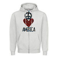 Dove Grey Peace Love America Zipper Hoodie - Bettercallsaul