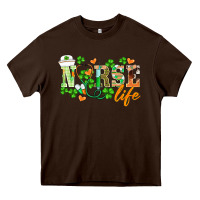 Chocolate Brown st.patricks nurse life Heavy Core Tee - BarkalooDesign