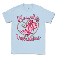 Dusty Blue howdy valentine Classic Tee - MaliasSmallBusiness