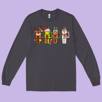 Obsessive Cup Disorder Christmas Long Sleeve Tee Designed By Maliassmallbusiness