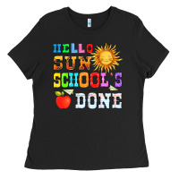 Black hello sun schools done Ladies Tee - HRA Design Shop