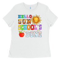 White hello sun schools done Ladies Tee - HRA Design Shop