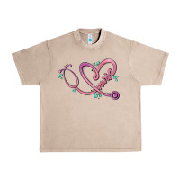 French Oak nurse heart Urban Heavy Tee - MaliasSmallBusiness