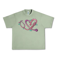 Oil Green nurse heart Urban Heavy Tee - MaliasSmallBusiness
