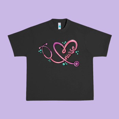 Nurse Heart Urban Heavy Tee Designed By Maliassmallbusiness