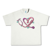 Pistachio nurse heart Urban Heavy Tee - MaliasSmallBusiness