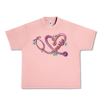 Salmon nurse heart Urban Heavy Tee - MaliasSmallBusiness