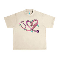 Sandshell nurse heart Urban Heavy Tee - MaliasSmallBusiness