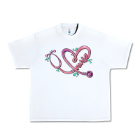 White nurse heart Urban Heavy Tee - MaliasSmallBusiness