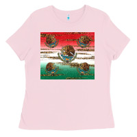 Bubblegum Pink Mexican Flag Ladies Tee - RanaPortraitStore