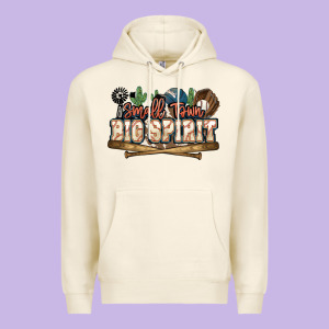 Small Town Big Spirit Baseball Premium Hoodie Designed By Howdyjamesfarm