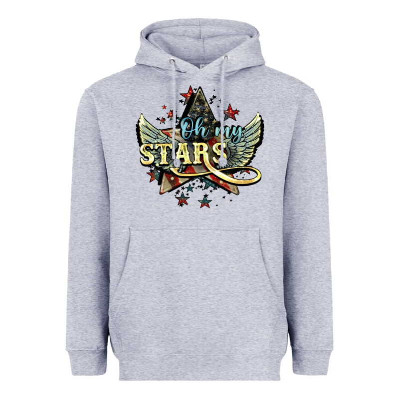 Oh My Stars America Wings 4th Of July Heavyweight Hoodie by HowdyJamesFarm | Teevron