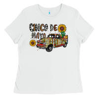 White cinco de mayo truck Ladies Tee - CowhideDigitalArt