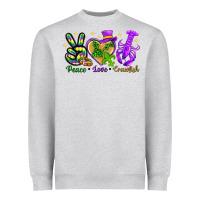 Heather Grey peace love crawfish Heavyweight Sweatshirt - NancyCooperArtShop