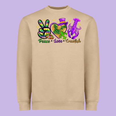 Peace Love Crawfish Heavyweight Sweatshirt Designed By Nancycooperartshop
