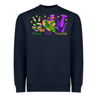 Navy peace love crawfish Heavyweight Sweatshirt - NancyCooperArtShop