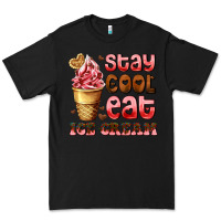 Black stay cool eat ice cream Premium Tee - AdoDesignShop