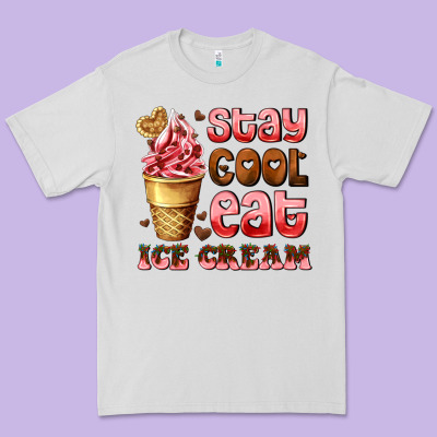 Stay Cool Eat Ice Cream Premium Tee Designed By Adodesignshop