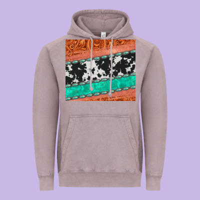 Western Turquoise Gemstone Cowhide  Leather Tumbler Vintage Hoodie Designed By Jasminsmagicworld