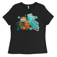 Black Winter Ice Skating Boots And Coffee Ladies Tee - FaDigitalArtStudio