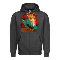 Charcoal Heather Fox with Coffee Zipper Hoodie - Bettercallsaul