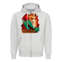 Dove Grey Fox with Coffee Zipper Hoodie - Bettercallsaul