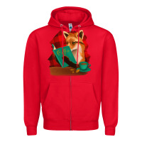 Red Fox with Coffee Zipper Hoodie - Bettercallsaul