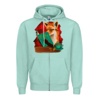 Seafoam Fox with Coffee Zipper Hoodie - Bettercallsaul