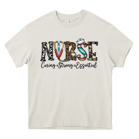 Cream nurse caring strong essential Heavy Core Tee - CowhideDigitalArt