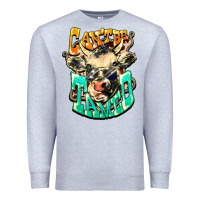 Heather Grey Can't be tamed cow Premium Sweatshirt - HowdyJamesFarm