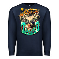 Navy Can't be tamed cow Premium Sweatshirt - HowdyJamesFarm