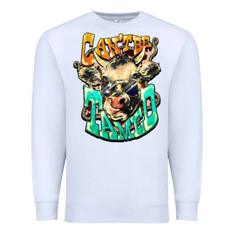 Can't Be Tamed Cow Premium Sweatshirt by HowdyJamesFarm | Teevron
