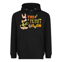 Black The hunt is on Easter Day Heavyweight Hoodie - HowdyJamesFarm