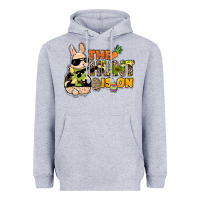 Heather Grey The hunt is on Easter Day Heavyweight Hoodie - HowdyJamesFarm