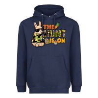 Navy The hunt is on Easter Day Heavyweight Hoodie - HowdyJamesFarm