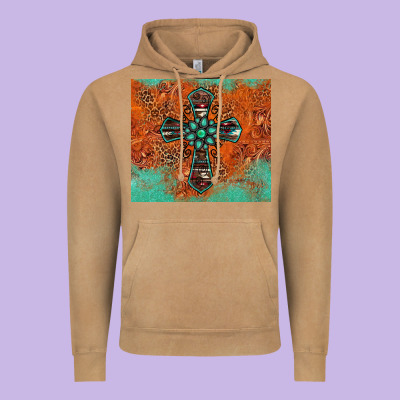 Western Cross Tumbler Vintage Hoodie Designed By Jasminsmagicworld
