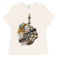 Bone sensitive savage skeleton middle finger Ladies Tee - FaDigitalArtStudio