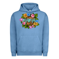 Pigment Pebble Blue Mama Mother's Day Urban Hoodie - FaDigitalArtStudio