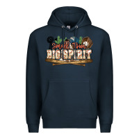 Navy Small town big spirit Baseball Premium Hoodie - HowdyJamesFarm