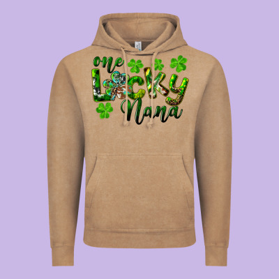 St. Patrick's Day One Lucky Nana Vintage Hoodie Designed By Ranaportraitstore
