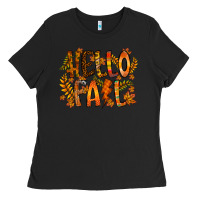 Black hello fall Ladies Tee - RacoonDesign