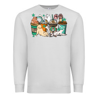 Dove Grey Dog coffee cups Premium Sweatshirt - HowdyJamesFarm